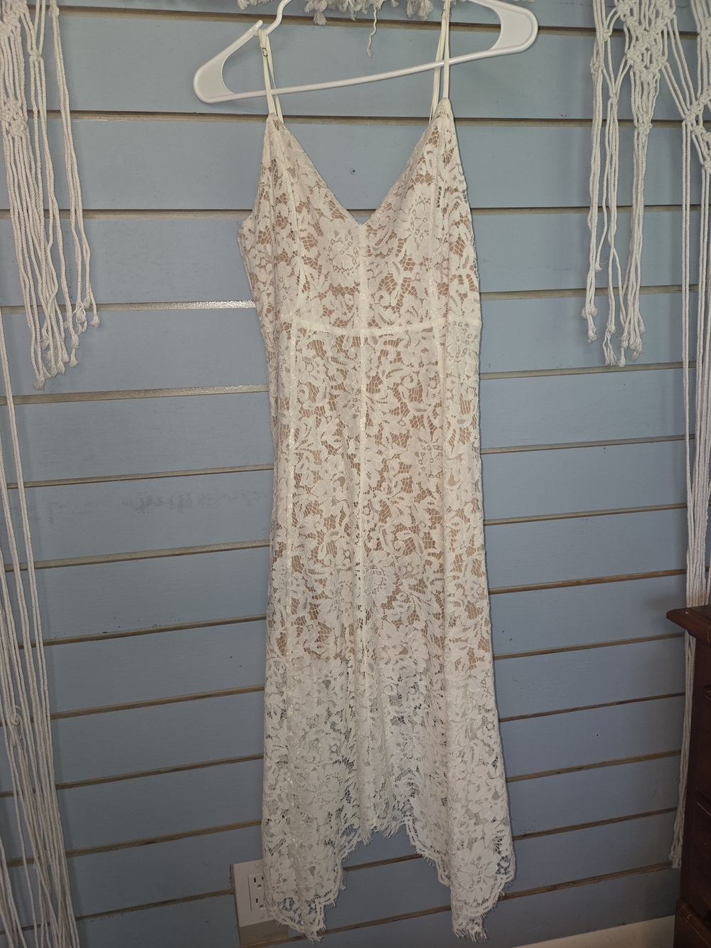 Lulu's White Lace Maxi Slip Dress with Spaghetti Straps - Picture 2 of 5